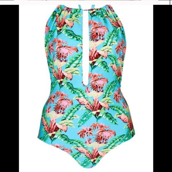 TopShop Tropical Swimsuit - BRAND NEW-NEVER USED - Picture 2 of 6